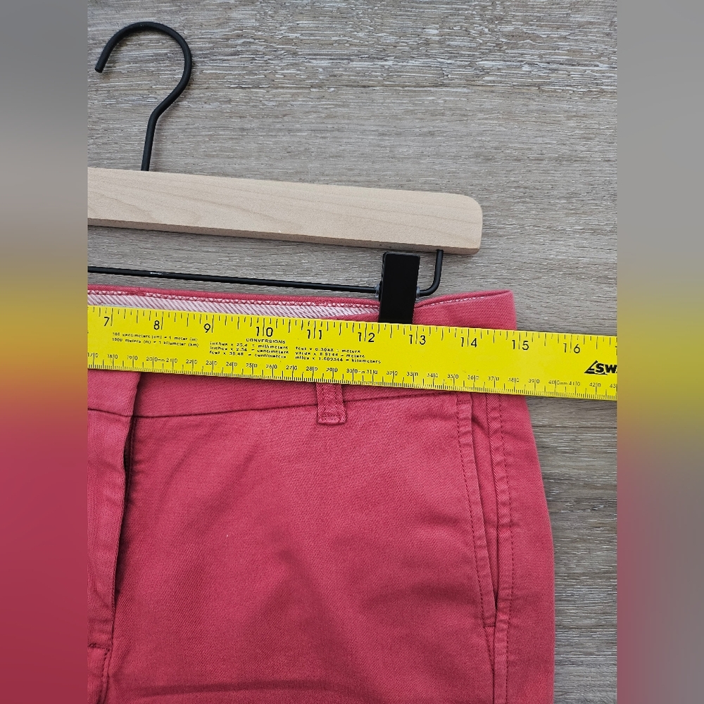 J. Crew Red and Pink Bermuda Shorts Tailored Cotton Blend - Picture 6 of 7